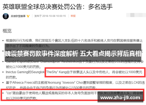 魏震禁赛罚款事件深度解析 五大看点揭示背后真相